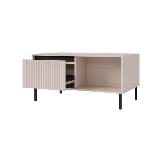 Eleganter Sofatisch mit schublade 100x60x65 beige CIAO