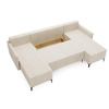 U-form LEO, MetallFüße, Modern design, Cordstoff/Velvet
