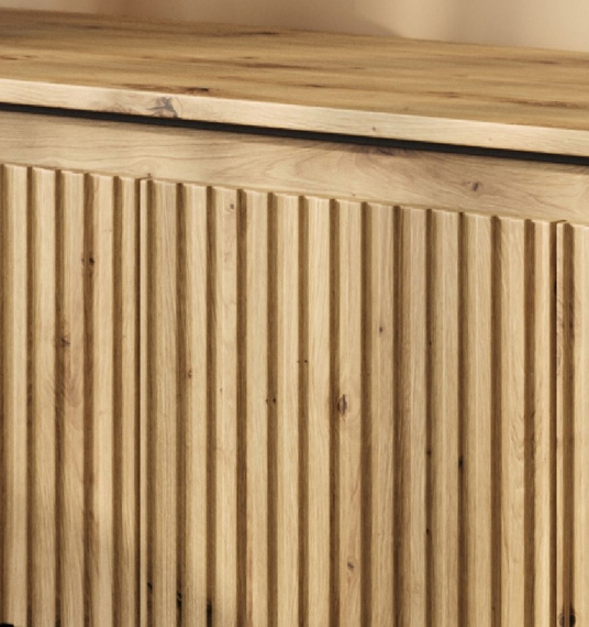 Nachttisch mit Schublade Fronten gefräst FLORE Grau