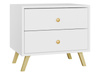 mit 2 Schubladen SIENOS, Gold Metallgriffe, Glamour design