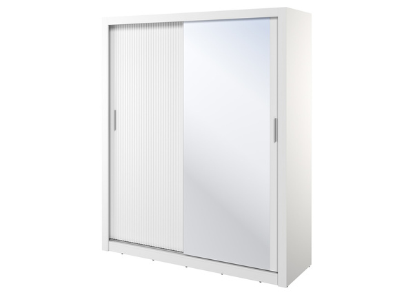 Schwebetürenschrank mit gerifflete front ARTI Weiß