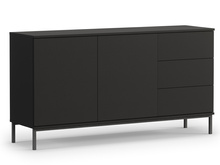 Kommode mit 3 Schubladen und 2 Türen MENS Schwarz