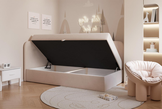 Jugendbett DREAMY Blaum mit Bettkasten modern 