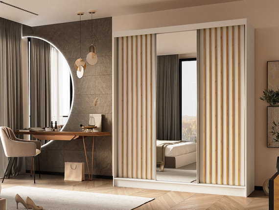 Schwebetürenschrank für das Schlafzimmer VENTURA Weiß