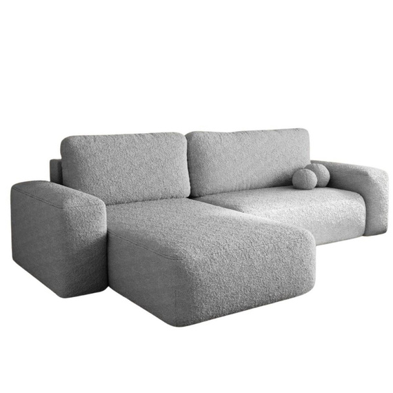 Ecksofa L-Form Links Schlaffunktion Stauraum Tedis Grau