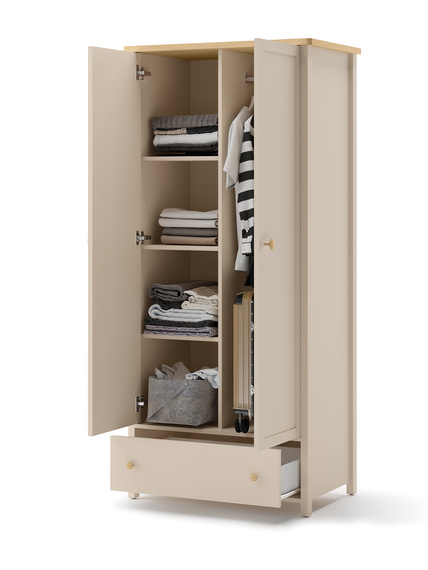 Kleiderschrank mit zwei Türen Beige  STARS