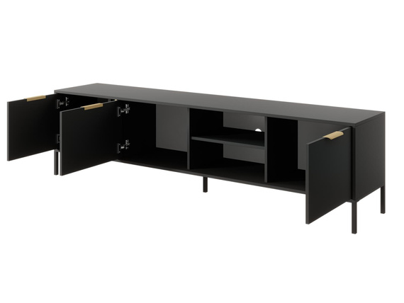 TV-Schrank mit golden Griffe NATALA Anthrazit