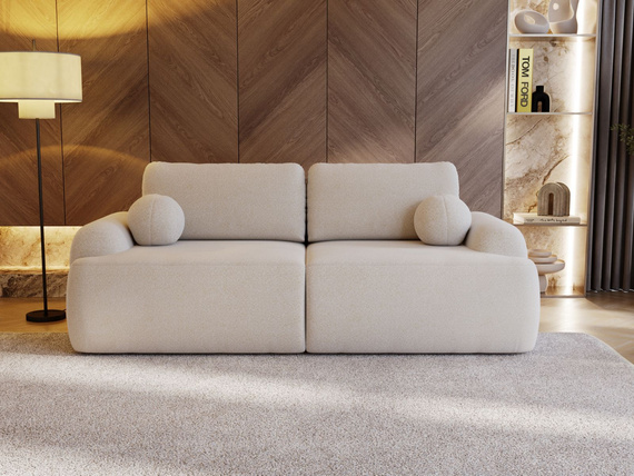 Schlafcouch mit runden Armlehnen Beige OLIO