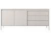 Kommode mit drei Schubladen und gerillte Front JULO Beige