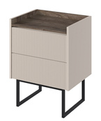 Nachtisch mit 2 Schubladen DENI Beige