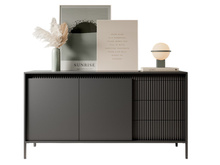 Kommode mit Lamellen JULO Schwarz