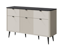 Kommode mit Metallfüße Kaschmir/Graphit Marmor LILIA