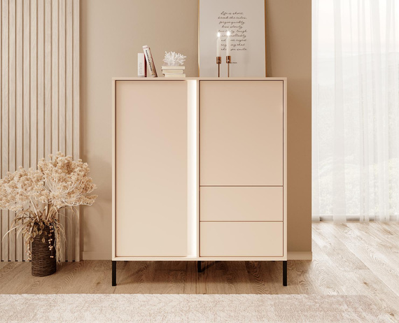 Hochkommode Kommode led NINA Beige
