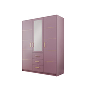 Kleiderschrank ALEX II  Pflaume + Gold