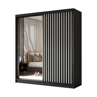 Schwebetürenschrank VENTURA mit Lamellen Schwarz und Weiß