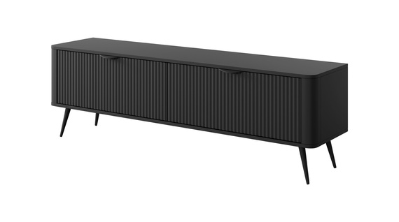 TV Schrank mit Lamellen BELLO Schwarz