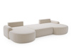 Ecksofa mit Schlaffunktion U Form OLIO Creme
