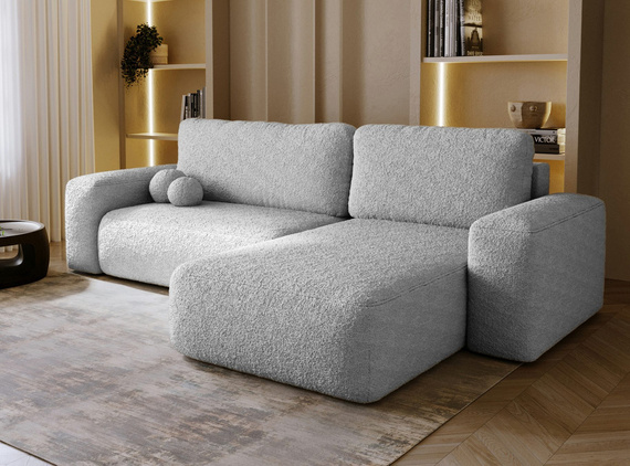 Ecksofa L-Form Rechts Schlaffunktion Stauraum Tedis Grau