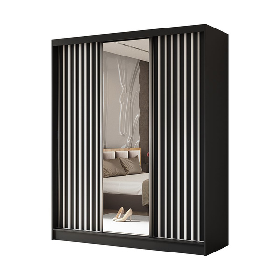 Schwebetürenschrank für das Schlafzimmer VENTURA Schwarz