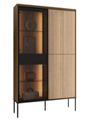 Elegant Vitrine Eiche Breite: 90 cm BUDI