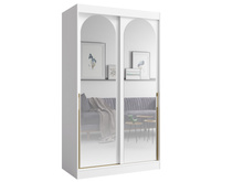 Schwebetürenschrank mit Spiegel 120 Breit Weiß LUCY