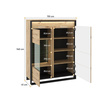 Vitrine LIMA mit Glasregale Eiche Artisan/Schwarz
