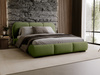 Designerbett mit abgerundeten Formen 180x200 Olivgrün