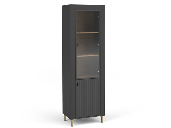 Vitrine mit Glastüren TRENDS Eiche-Whisky/ Schwarz Matt