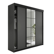 Schwebetürenschrank mit Spiegel TULIA Graphit + Schwarz