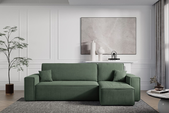 Ecksofa mit universelle Ottomane und Schlaffunktion KARL Grün 