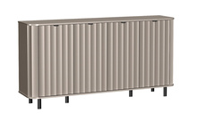 Kommode mit 4 Türen Lamellen Beige STYLS