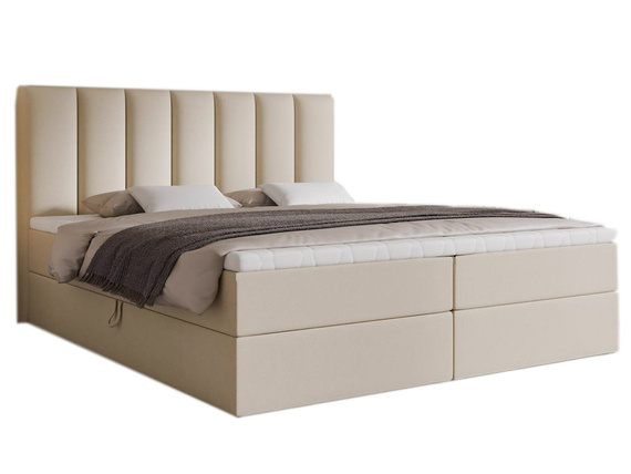 Boxbett mit topper 140x200 Hellbeige velvet BELLS