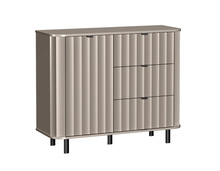 Kommode schmal Fronten gefräst Beige STYLS