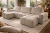 Praktische U-Form Bequeme Ecksofa Boucle Beige WOLKS