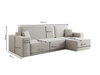  L-form Ecke mit universelle Ottomane CARLS Grau