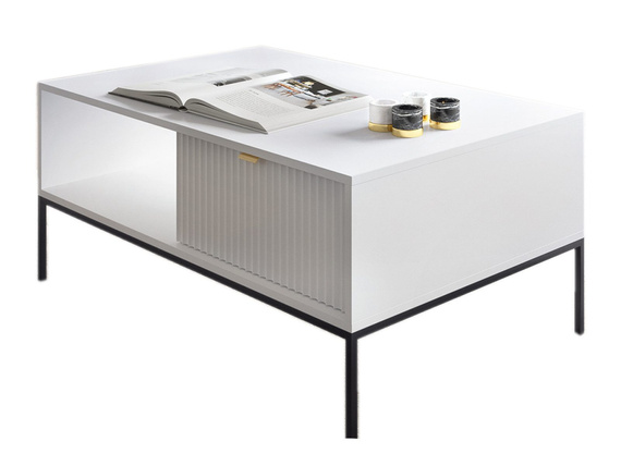 Kaffeetisch mit Schublade NOVA Weiß