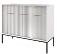 Kommode Schmal Grau+Schwarz