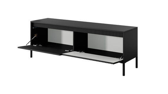 TV Schrank mit zwei Klappen und fronten gefräst JULO Schwarz
