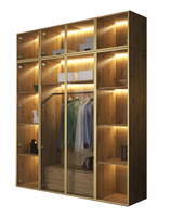 Moderner Drehtürenschrank mit Glasfront LED Beleuchtung Artisan STELLS