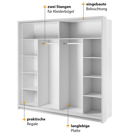Schwebetürenschrank ARTI 14 Weiß