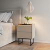 Nachtisch mit 2 Schubladen DENI Beige