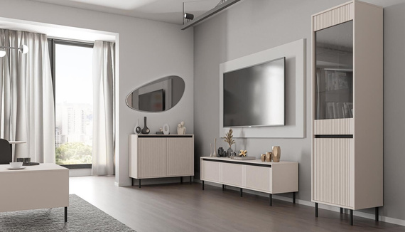 Eleganter TV-Schrank auf Füßen CIAO beige