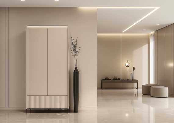 Kleiderschrank mit Schublade Beige FLORE