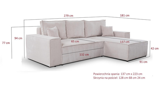 Ecksofa L-form MALAG Gelb