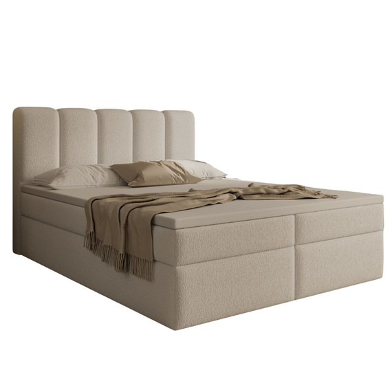 Modernes Doppelbett mit Bettkasten 180x200 Beige BELLO