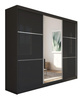 Schwebetürenschrank CINZIA mit Lacobel Glas Schwarz