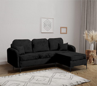 Ecksofa mit Schlaffunktion BELLA Schwarz