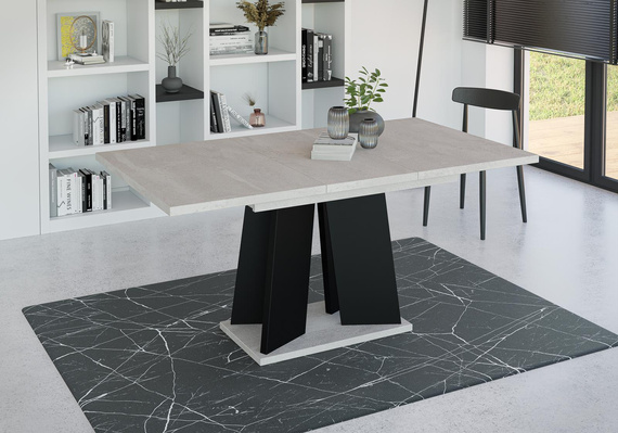 Ausziehbare Esstische SANA Beton+Schwarz