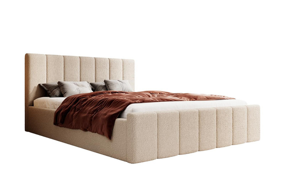 Bett LIVORA Boucle 140x200 Beige