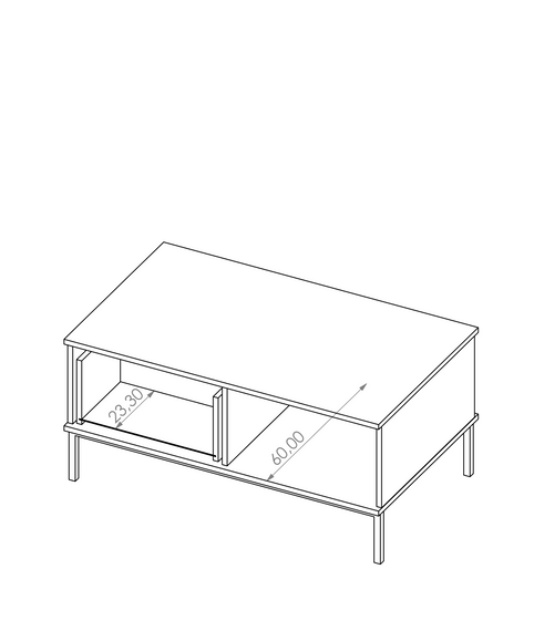 Couchtisch mit Schublade MENS Eiche Hikora
